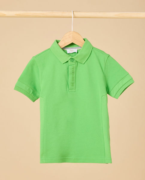 Slika Zelena polo majica s natpisom Be original